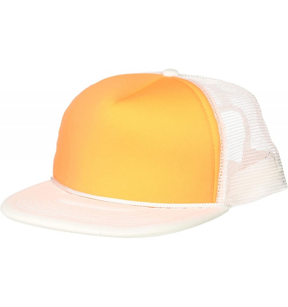 Baseball Caps Flat Bill Neon Trucker Cap - White/Orange - C911CGAE1E9 $10.19