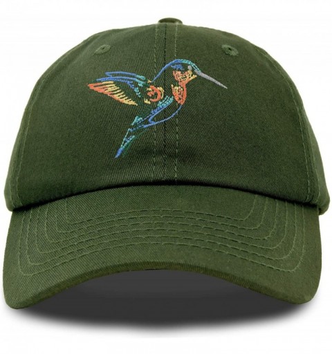 Baseball Caps Hummingbird Hat Baseball Cap Mom Nature Wildlife Birdwatcher Gift - Olive - C418SHZ2NGQ $19.56