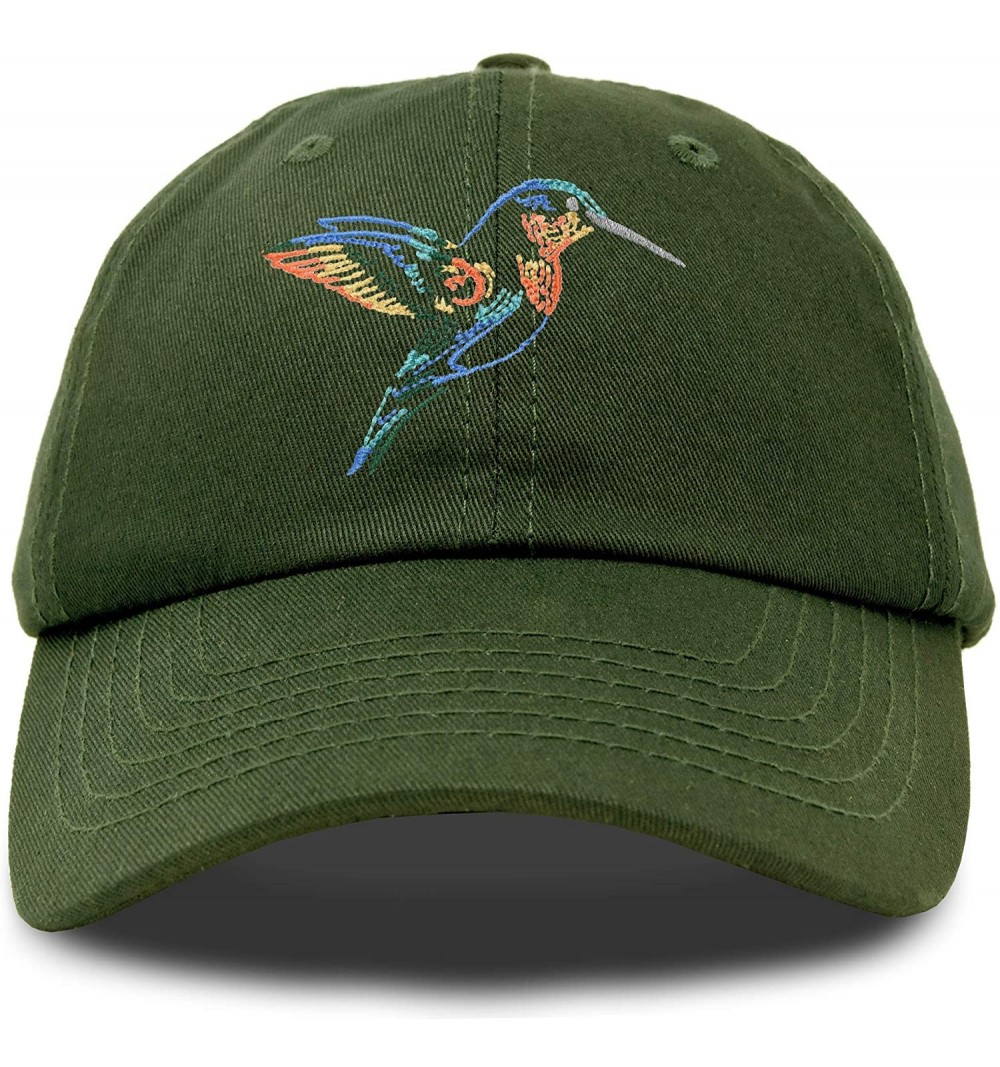 Baseball Caps Hummingbird Hat Baseball Cap Mom Nature Wildlife Birdwatcher Gift - Olive - C418SHZ2NGQ $19.56