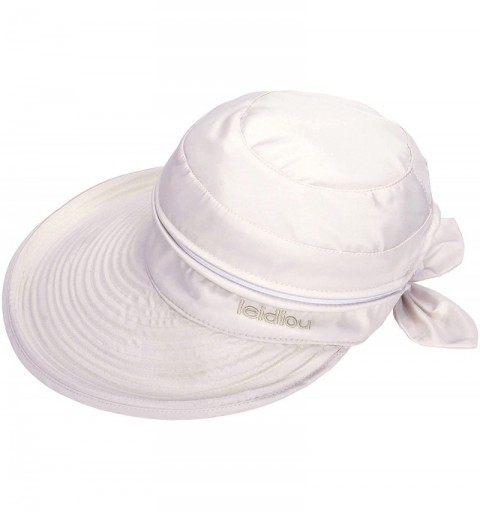 Sun Hats Women's 2 in 1 Cotton UV Protection Wide Brim Sun Visor Summer Hat - Beige - CP17X0GE90C $25.75