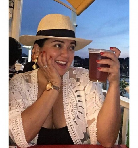 Sun Hats Women Straw Panama Hat Fedora Beach Sun Hat Wide Brim Straw Roll up Hat UPF 30+ - Fedora a Beige - CJ18NOTHLDG $14.58