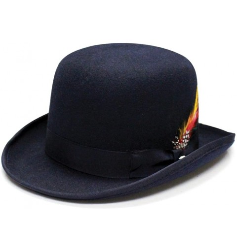 Fedoras Pmw41 Derby Wool Felt Fedora Hat ( ) - Navy - CD11BGHY9YL $20.38