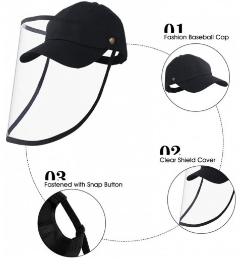 Sun Hats Baseball Cap & Bucket Hat Detachable- Fashion Sun Hat Unisex Clear Film - A-black - C2198XQHX94 $16.31
