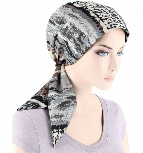 Skullies & Beanies Chemo Fashion Scarf Easy Tie Padded Cotton Lined Turban Hat Headwear for Cancer - 08- Cape Cod Gray (Chiff...