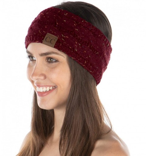 Cold Weather Headbands E5-64 Women's Headwrap Warm Knit Winter Ear Warmer Headband- Burgundy Confetti - CR18Y8KND9R $11.01