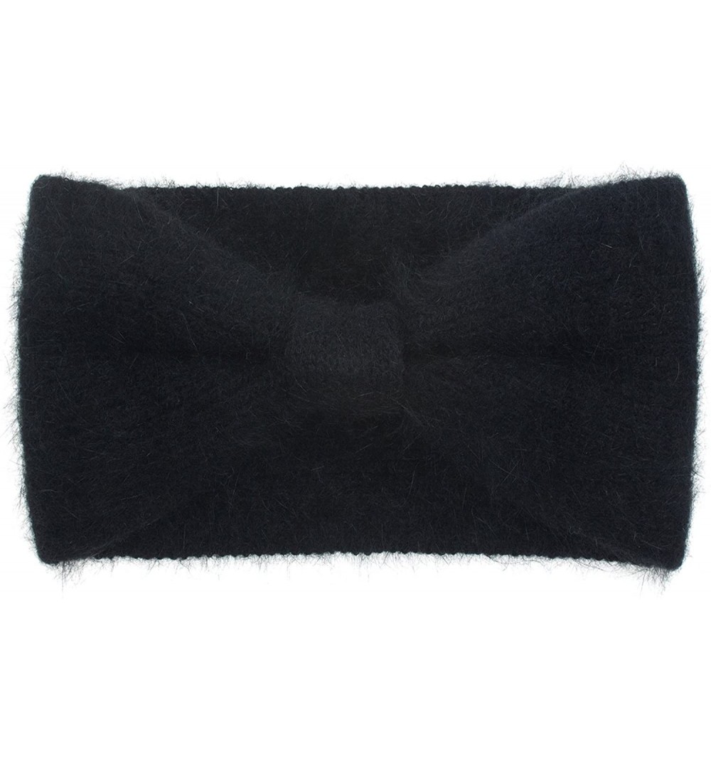 Cold Weather Headbands Womens Warm Turban Angora Headband Hair Band Fashion Accessories - Black - C712O67WSXN $12.71