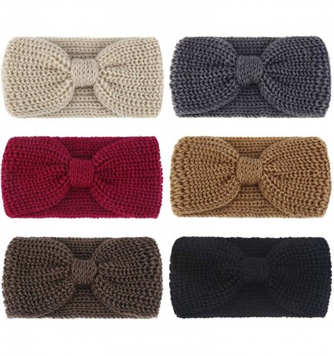 Headbands 6 Pack Crochet Turban Headband for Women Warm Bulky Crocheted Headwrap - Zm 6 Pack Crochet C - CR18YUELRKU $14.77