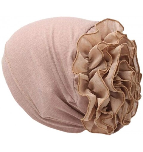 Skullies & Beanies Stay Beautiful Women Chemo Head Stretch Wrap Hat - Hair Loss Beanie Turban Cancer Pleated Cap - Beige - C1...