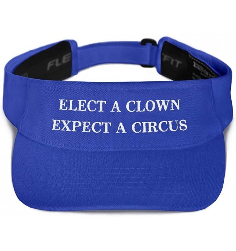 Visors Elect A Clown Expect A Circus Visor (Embroidered Hat) Funny Anti Donald Trump - Royal - CT18S6H6NYI $24.26