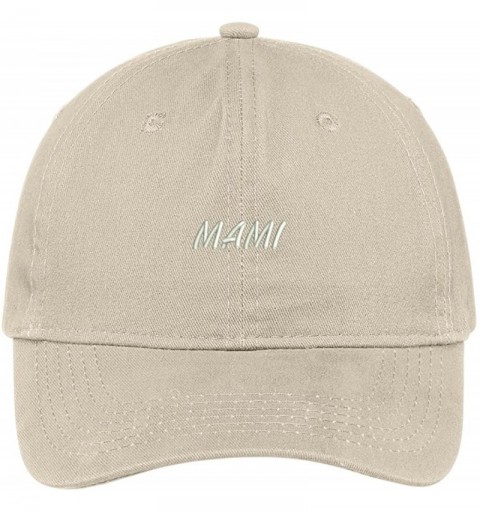 Baseball Caps Mami Embroidered Brushed Cotton Adjustable Cap - Stone - CY12N9PE5OD $18.85