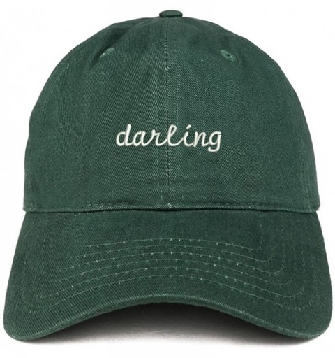 Baseball Caps Darling Embroidered 100% Cotton Adjustable Strap Cap - Hunter - CX12N35VP17 $17.61