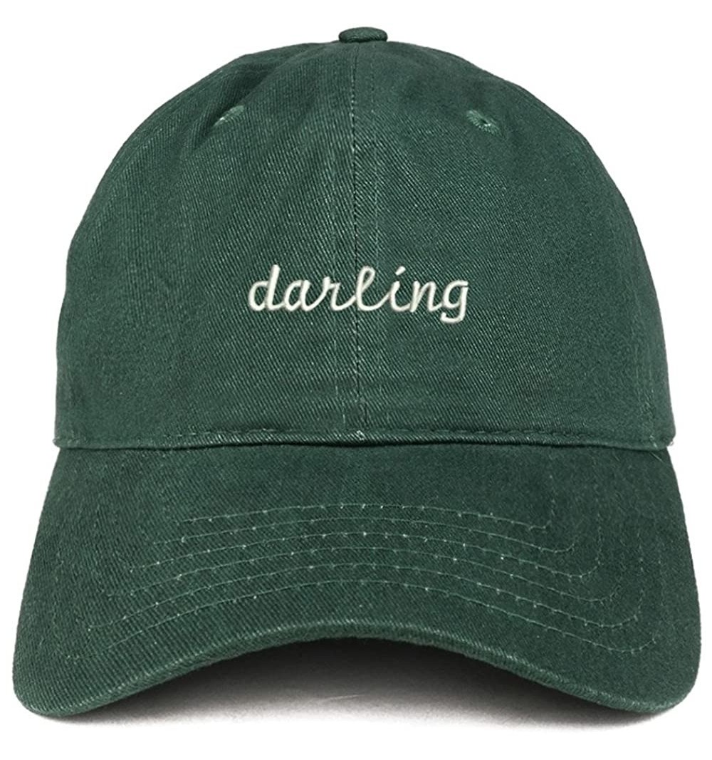 Baseball Caps Darling Embroidered 100% Cotton Adjustable Strap Cap - Hunter - CX12N35VP17 $17.61