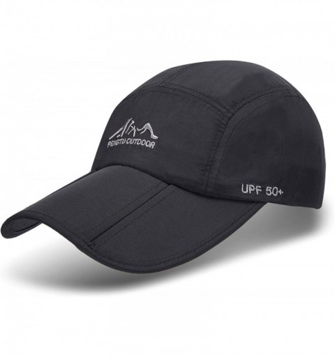 Sun Hats UPF50+ Protect Sun Hat Unisex Outdoor Quick Dry Collapsible Portable Cap - A1-black - CB183N5N0NU $31.47