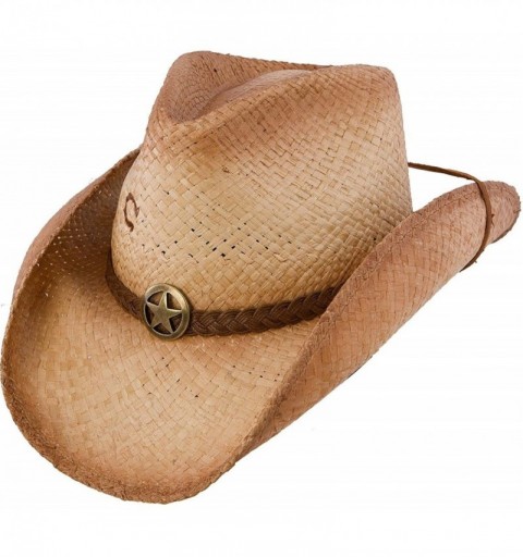 Cowboy Hats Men's Lone Ranger Straw Cowboy Hat Tea Large - C411RWCA9YH $47.55