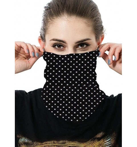 Balaclavas Unisex Multifunctional Seamless Bandana Face Mask Neck Gaiter Headwear Tube Mask Scarf - Black Dot - CJ197AA4AQD $...