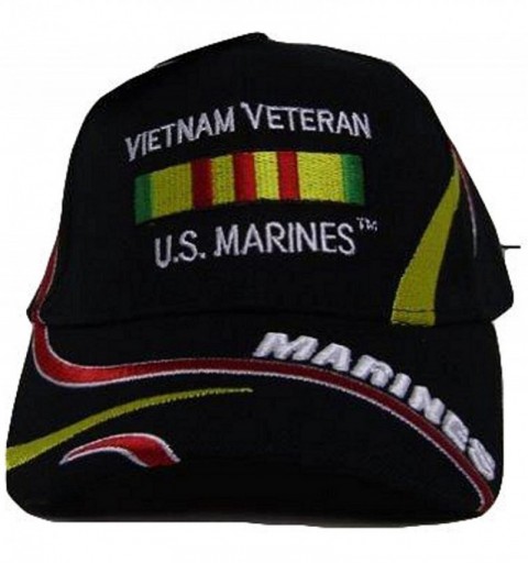Baseball Caps Vietnam Vet Veteran Ribbon U.S. Marines Marine Corps Black Cap Hat W2-02-B - CL186DO5UGO $11.72