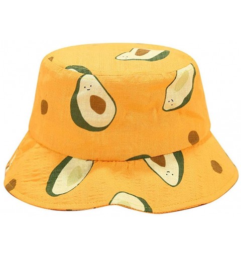 Bucket Hats Bucket-Hat Avocado Packable-Fisherman Reversible - Outdoor Sun Beach Cap for Parent-Child - Yellow - CW18TK8O8LG ...