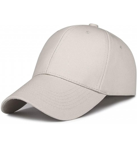 Sun Hats Mens Womens Baseball Cap Adjustable Cotton Dad Hat Classic Sports Hats - Beige - CL18O96H5Q6 $11.11
