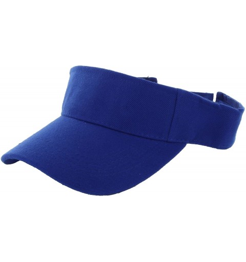Visors Plain Men Women Sport Sun Visor One Size Adjustable Cap - Blue - CW11SD3Q45X $9.30