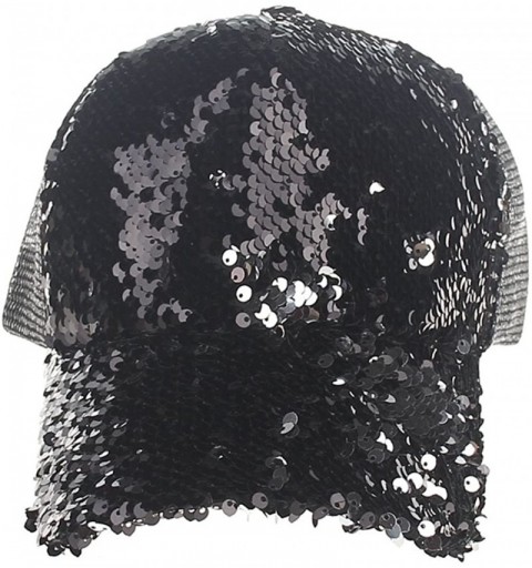 Baseball Caps Sequin Hat Magic - Reversible Adjustable Baseball Hat Cap - Balck - CQ18G70Z6WN $9.62