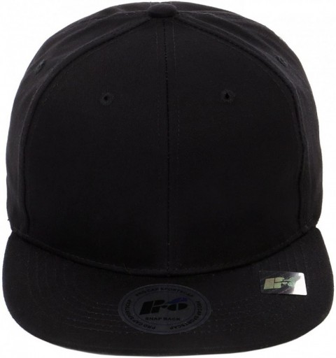 Baseball Caps Snapback Cap- Blank Hat Flat Visor Baseball Adjustable Caps (One Size) - Black - C118067XG3X $10.69