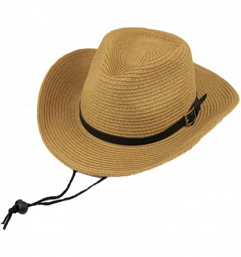 Sun Hats Women's Wide Brim Floppy Summer Sun Hat UPF 50+ Beach Staw Hat - Khaki - C118RCOZ4D8 $24.39