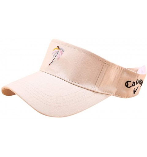 Sun Hats Sports Cap Coconut Embroidery Hat Sunshade Couple Hat Athletics Hat Empty Top Cap - Beige - CV18TIU2YYX $11.82