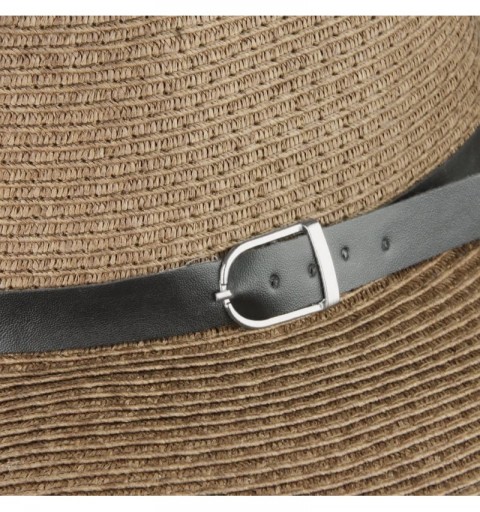 Sun Hats Men's Floppy Packable Straw Hat Beach Cap Newsboy Fedora Sun Hat- Big Brim- Adjustable Chin Strap - Coffee - CS1836D...