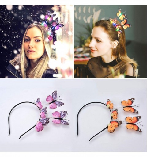 Headbands Butterfly Headbands Accessories Halloween - Pink - CM18QGQEO3S $18.46
