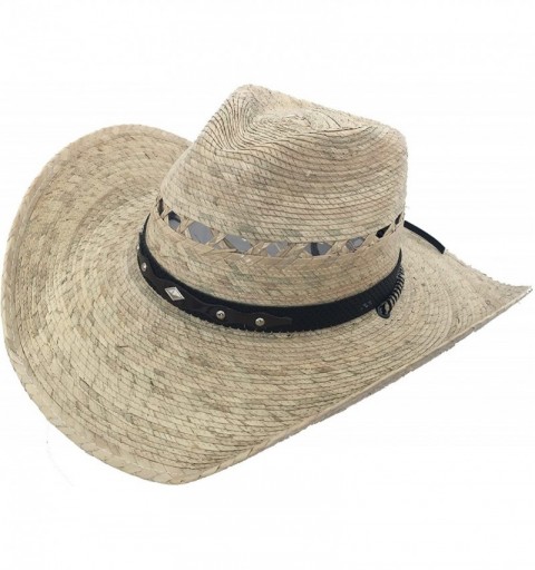 Cowboy Hats Mexican Palm Western Sombrero Cowboy Hat Safari Sun Lifeguard Gardener SPF Big Brim - Natural C Crown - CG19050GC...