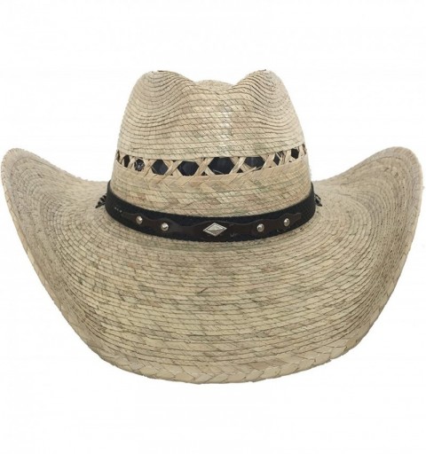 Cowboy Hats Mexican Palm Western Sombrero Cowboy Hat Safari Sun Lifeguard Gardener SPF Big Brim - Natural C Crown - CG19050GC...