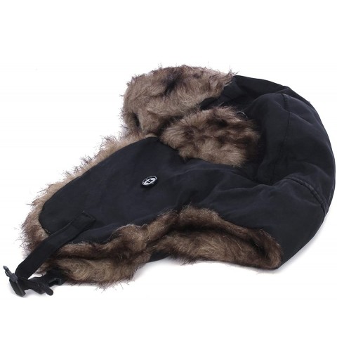 Bomber Hats Winter Warm Faux Fur Trapper Ski Snowboard Hunter Hat - Diff Colors - Black - CQ17YCNMD2U $21.18