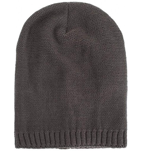 Skullies & Beanies Warm Oversized Chunky Soft Oversized Cable Knit Slouchy Beanie Winter Warm Knit Hat Skull Cap - Gray 6 - C...