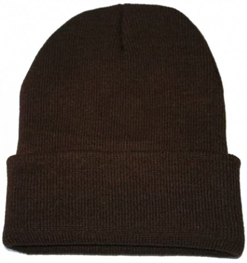 Skullies & Beanies Neutral Winter Fluorescent Knitted hat Knitting Skull Cap - Brown - CH187WHGIYE $10.55