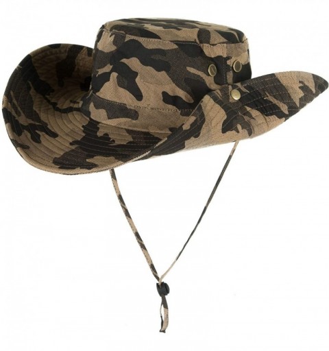 Sun Hats Unisex Wide Brim Camouflage Boonie Hats Military - Khaki_camo - CQ18NUC9TCO $9.95