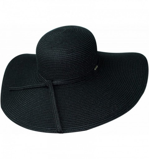 Sun Hats Black Wide Brim Floppy Hat - CV1120G8OZR $25.35