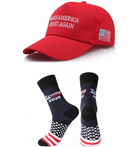 Baseball Caps Donald Trump Make America Great Again Hat MAGA USA Cap with 2020 Socks - A Red Hat + 2020 Blue Socks - CH18QL3T...