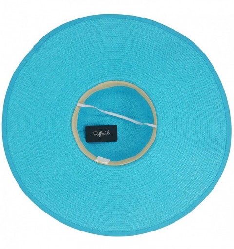 Sun Hats UPF50+ Women's Foldable Bowknot Straw Floppy Wide Brim Sun Hat Beach Cap Muti Colors - Azure - C6183GWZ5OU $16.12
