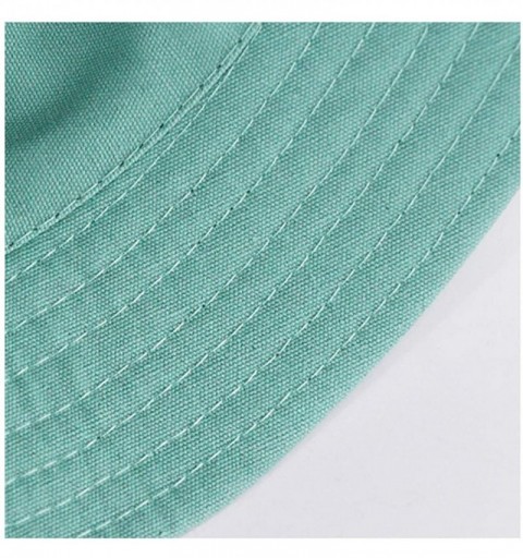 Bucket Hats Reversible Cotton Bucket Hat Multicolored Fisherman Cap Packable Sun Hat - Green Moon - CQ1976O7RM8 $11.43
