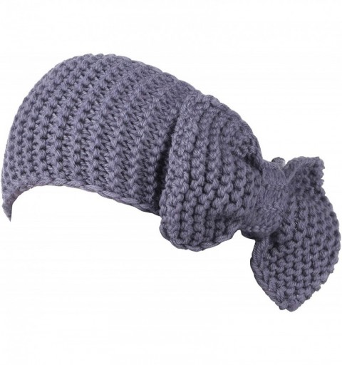 Headbands Women's Crochet Big Bow Knitted Winter Headband 1 - Lightgrey - CC1870CRXQ2 $12.27