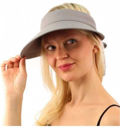 Sun Hats Sun Protection UPF UV Wide Big Brim Linen Cotton Beach Pool Visor Cap Hat - Gray - CE17YUYGDO7 $21.60