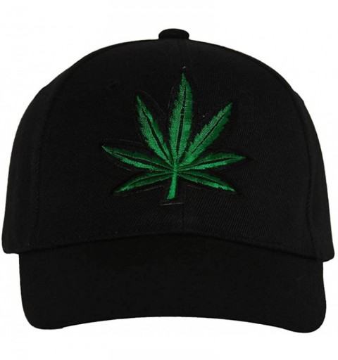 Baseball Caps Marijuana Leaf Hat Cap - Black - CK114DUUO7T $12.88