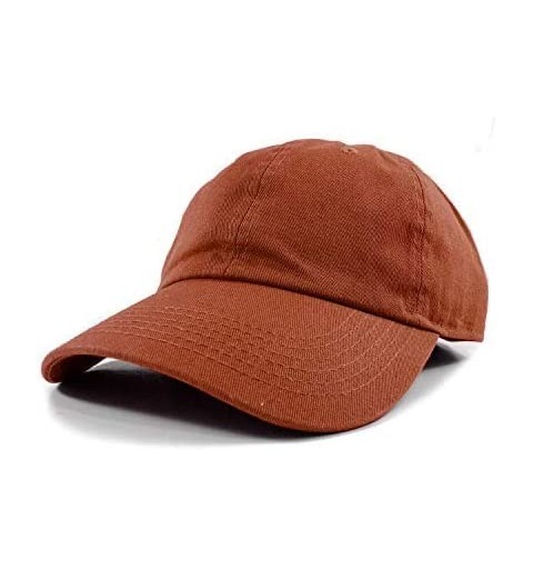 Baseball Caps Polo Style Baseball Cap Ball Dad Hat Adjustable Plain Solid Washed Mens Womens Cotton - Rust - CV18WGCO5N3 $12.48