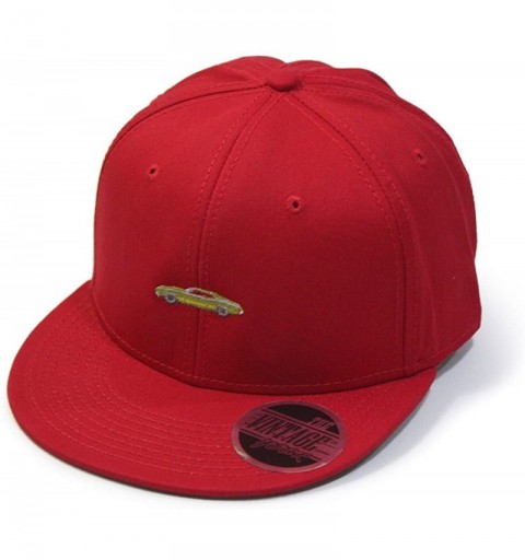 Baseball Caps Premium Plain Cotton Twill Adjustable Flat Bill Snapback Hats Baseball Caps - 70 Red - CO12MSJ2H1H $16.15