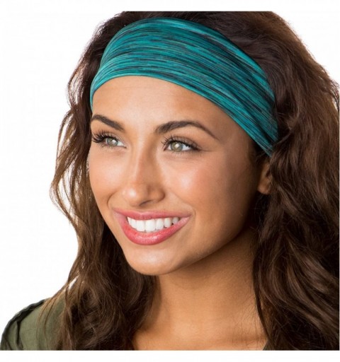 Headbands Adjustable & Stretchy Space Dye Xflex Wide Headbands for Women Girls & Teens - Space Dye Jade - CX12O6J5F8C $9.93