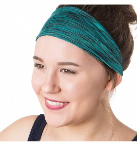 Headbands Adjustable & Stretchy Space Dye Xflex Wide Headbands for Women Girls & Teens - Space Dye Jade - CX12O6J5F8C $9.93