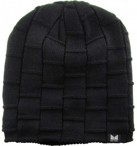 Skullies & Beanies Super Warm Slouchy Fleeced Long Beanie Warm Fur Lined Winter Knit Hat Thick Skull Cap - CX18GL77G52 $14.41