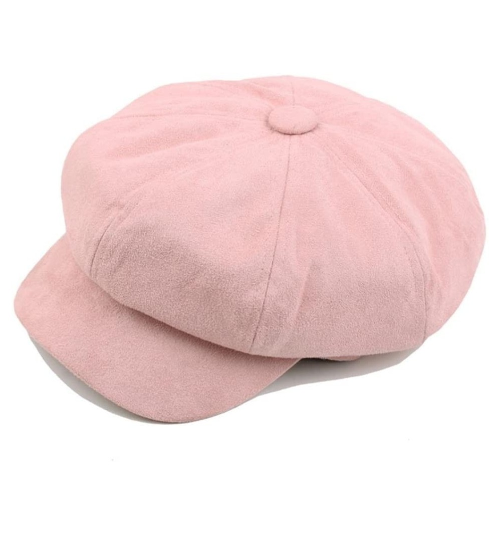 Berets Clearance ️Women Ladies Casual Vintage Octagonal Hat Winter Warmer Berets Hat (Pink) - Pink - CH18H36S35A $11.68