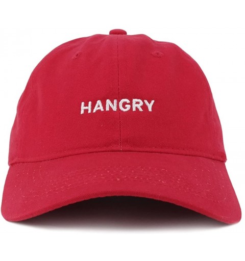 Baseball Caps Hangry Embroidered 100% Cotton Adjustable Cap - Red - CF12IZK91UN $21.95