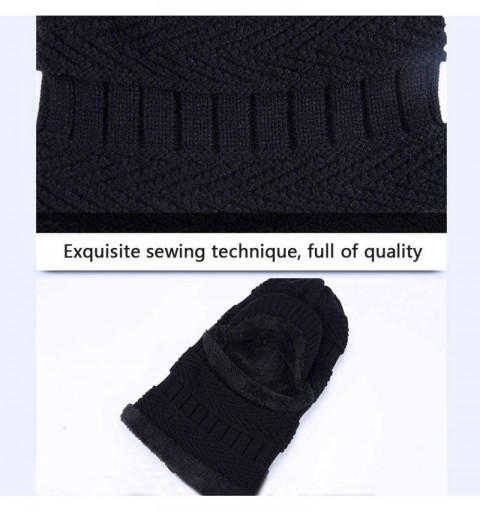 Skullies & Beanies Winter Warm Knitted Balaclava Hat Scarf Ski Knit Caps - Dark Gray - C618H6Y05D5 $11.09